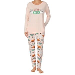 FRIENDS Women's Central Perk Long Sleeve Sleep Shirt Pajama lounge set -various